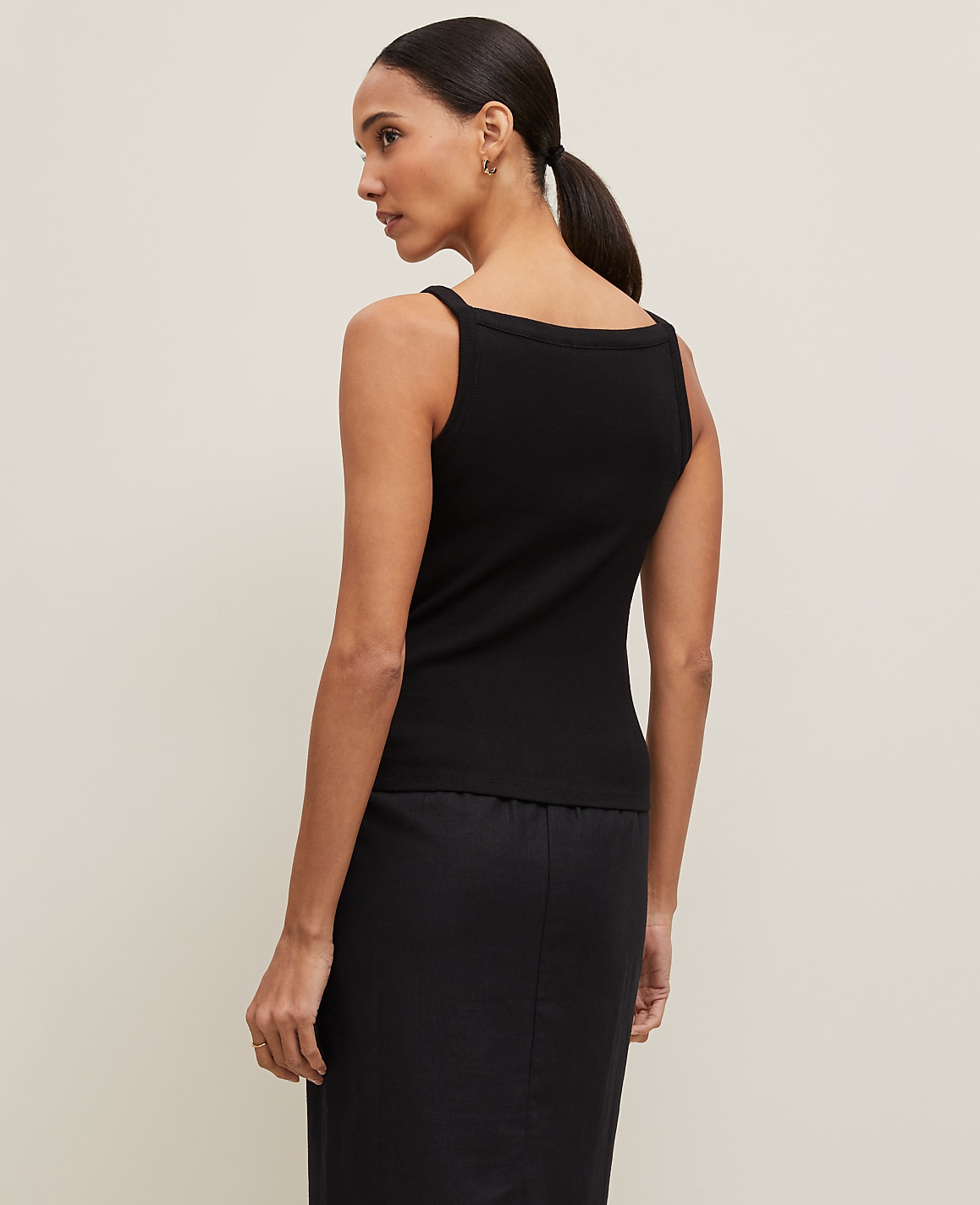 Button V-Neck Tank Top