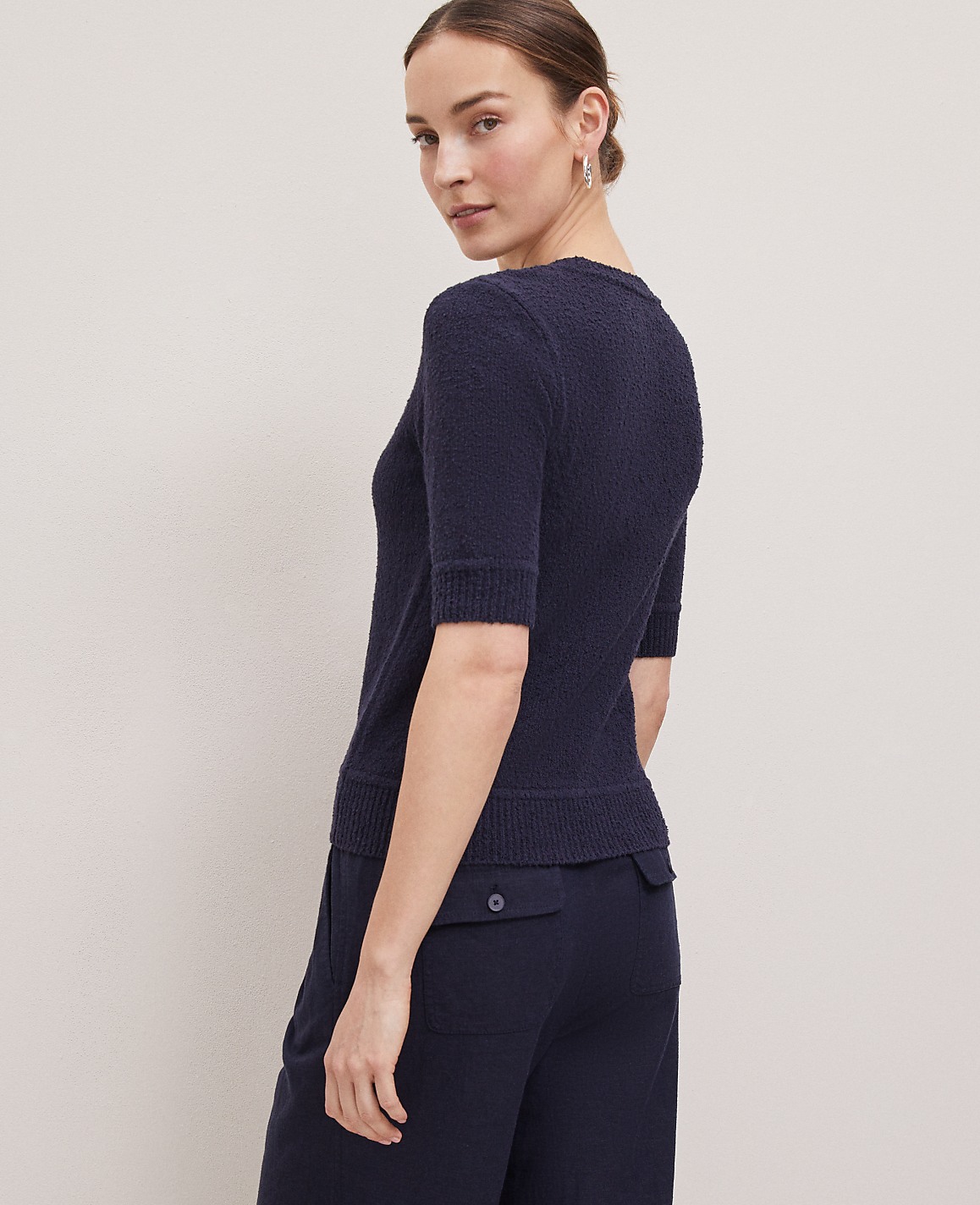 Weekend Collection Boucl&eacute; Henley Sweater