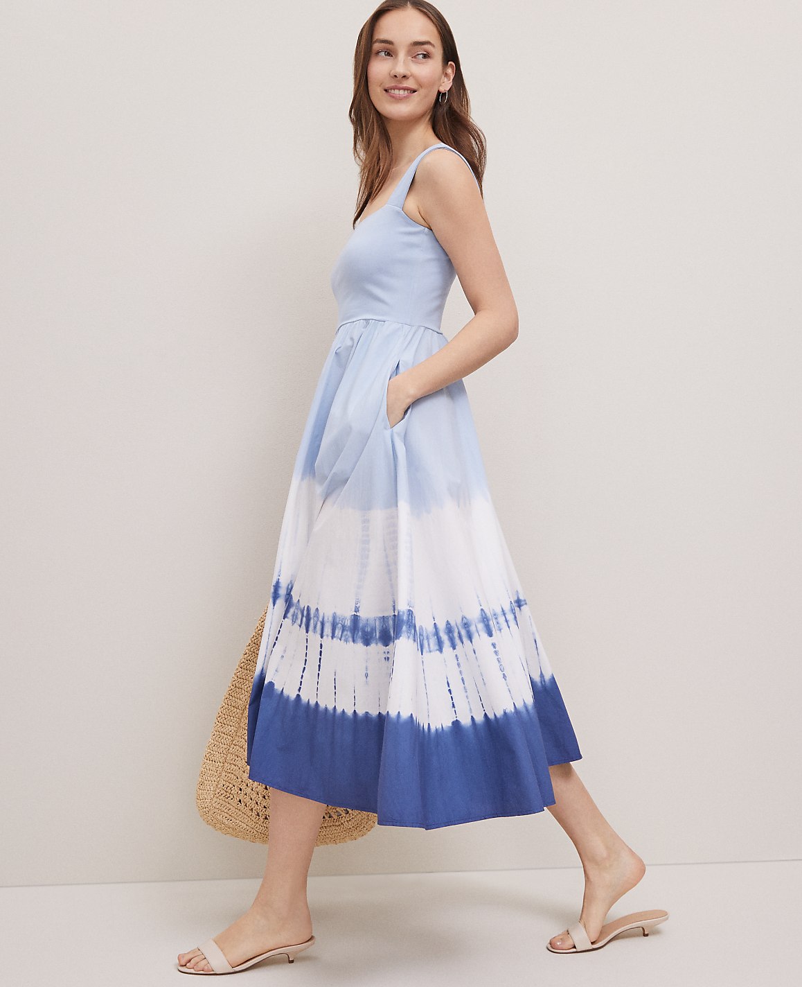Petite Weekend Strappy Flare Midi Dress