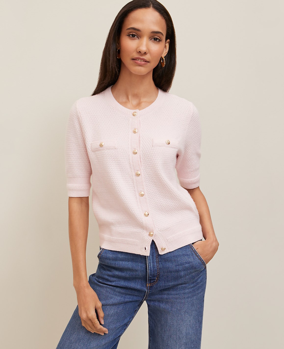 Blouson Sleeve Stitch Cardigan