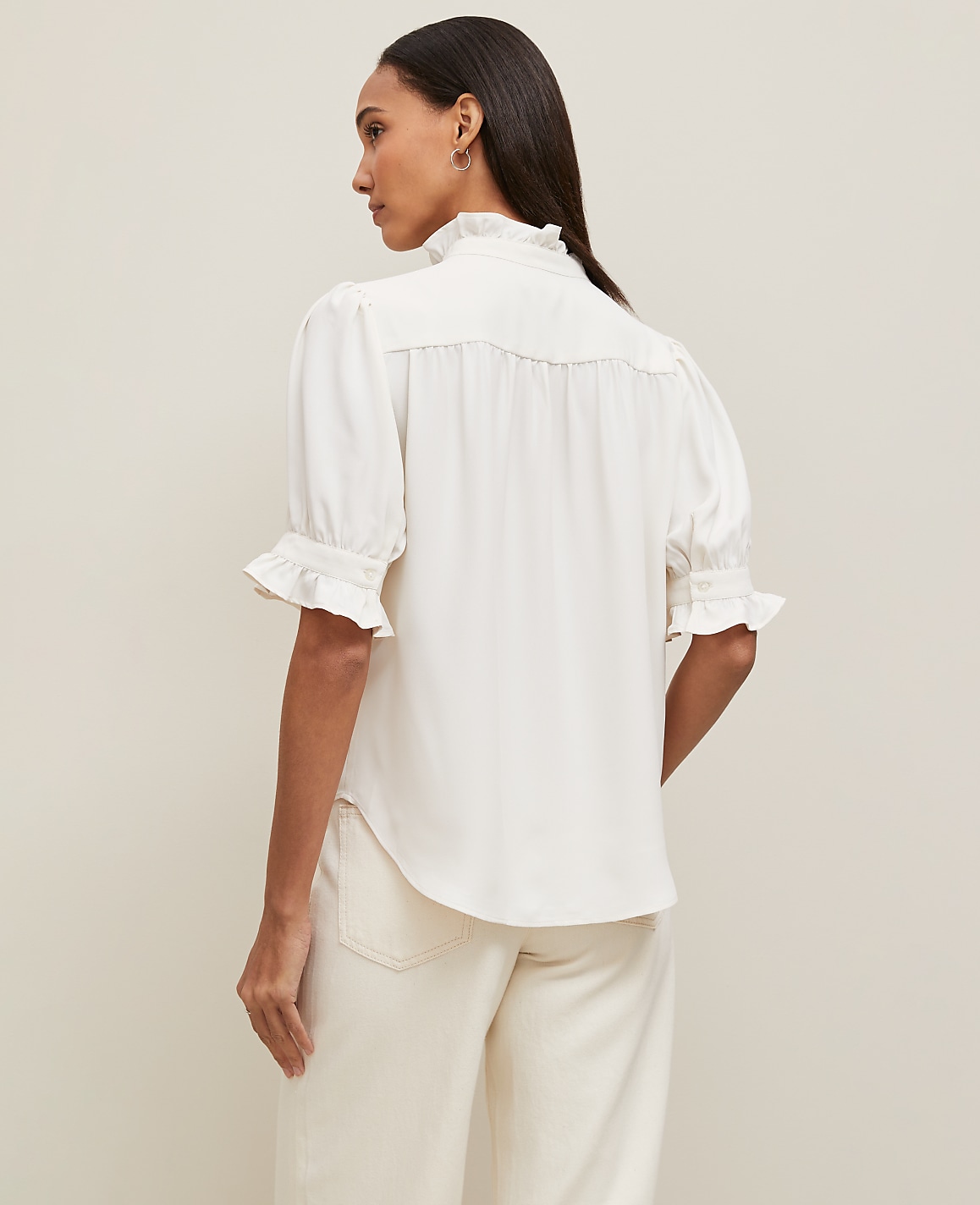 Petite Ruffle Collar Shirt