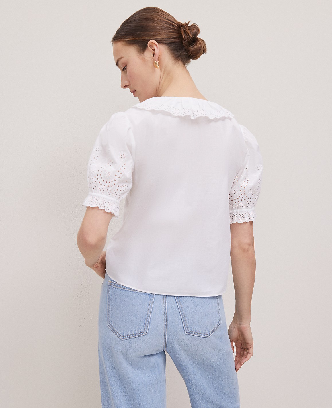 Weekend Collection Embroidered Ruffle Top