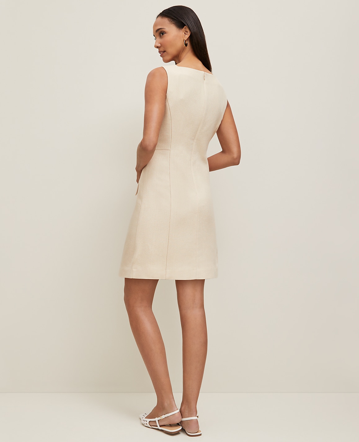 Petite Square Neck Button-Down Dress