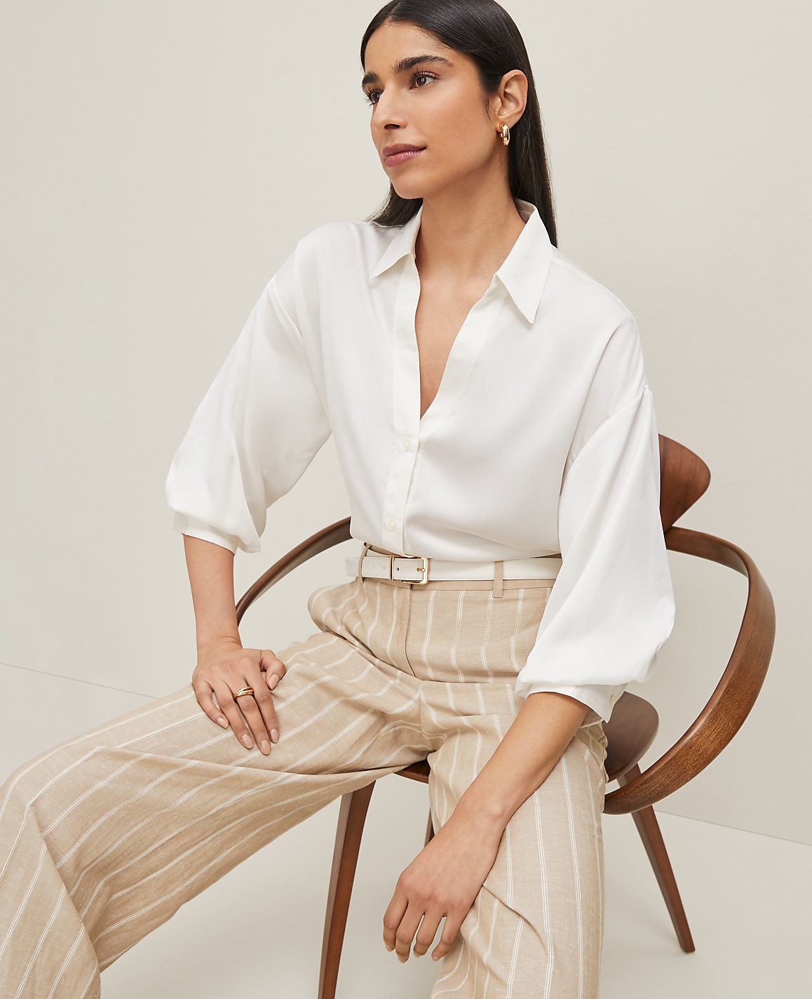 Petite Blouson Sleeve Shirt