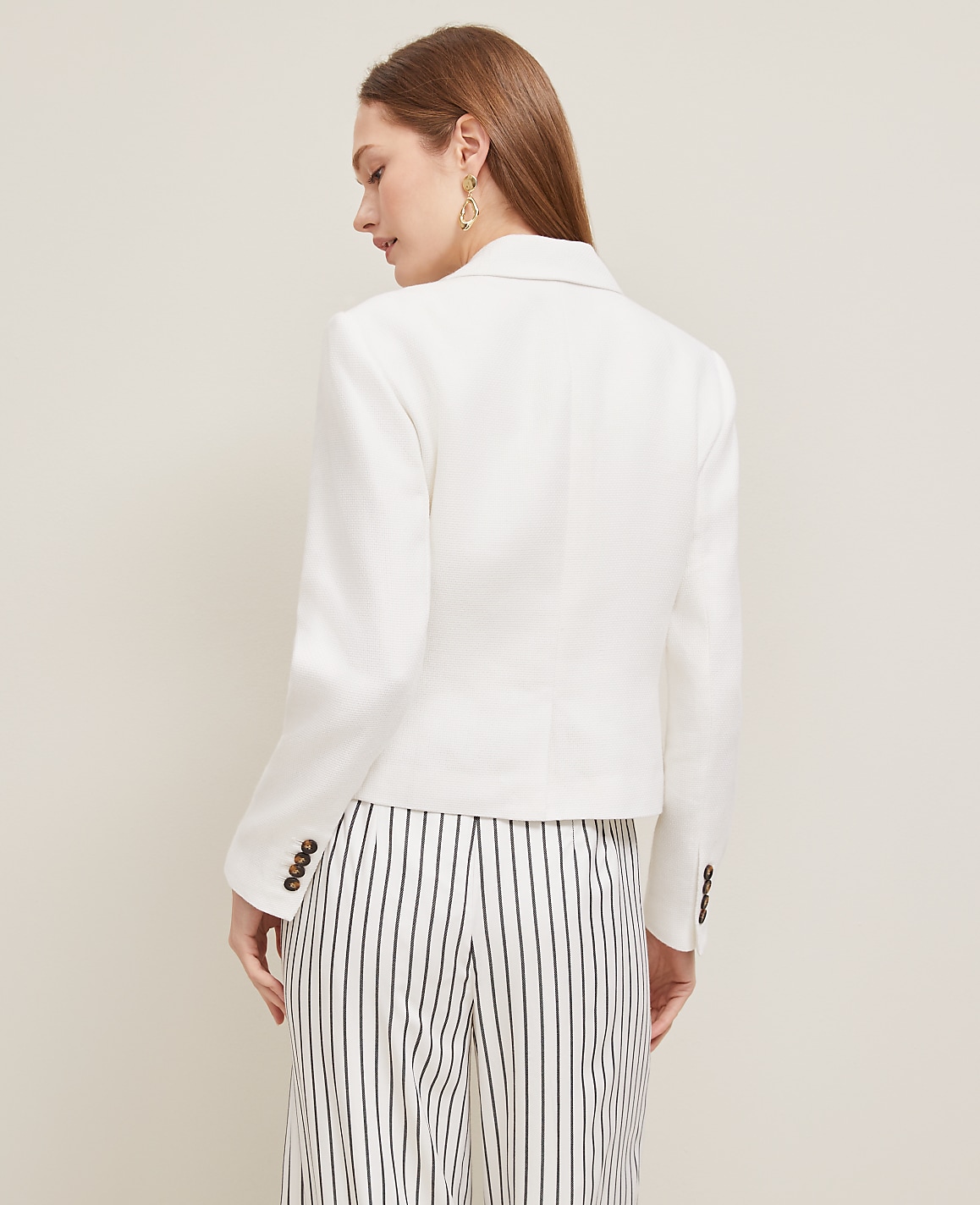 The Fitted Blazer in Piqu&eacute;
