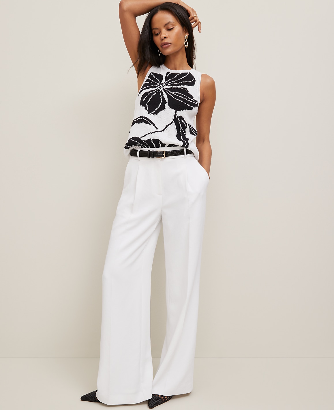 Petite Floral Jacquard Sweater Shell
