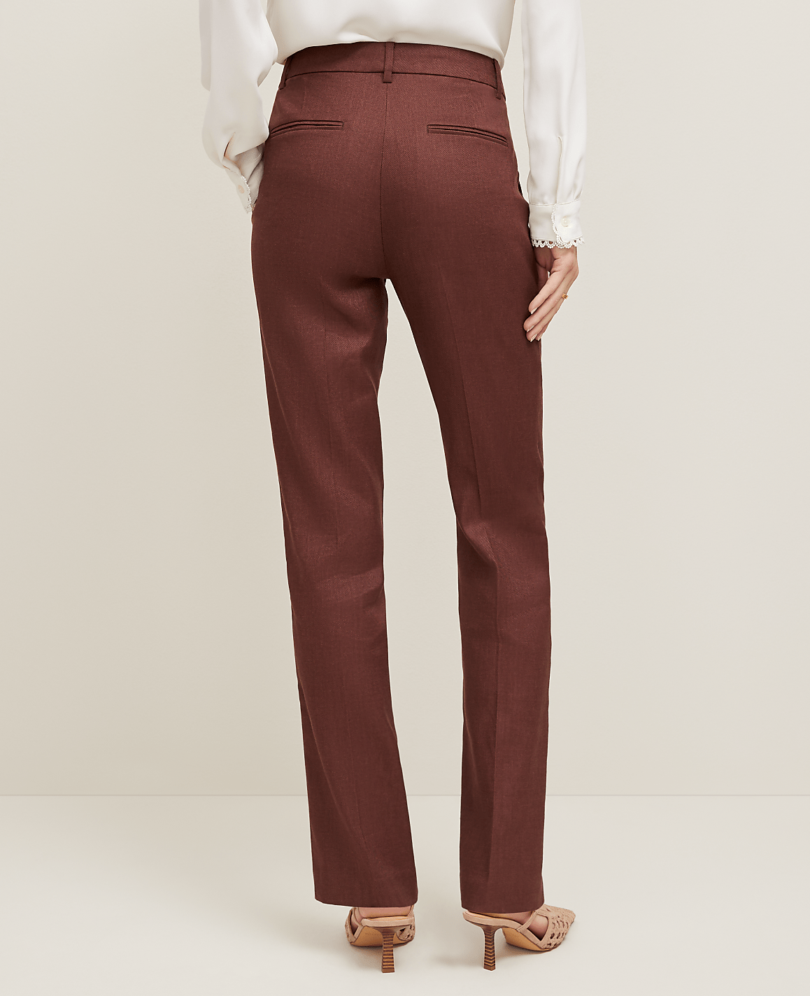 The Sophia Straight Pant in Linen Twill