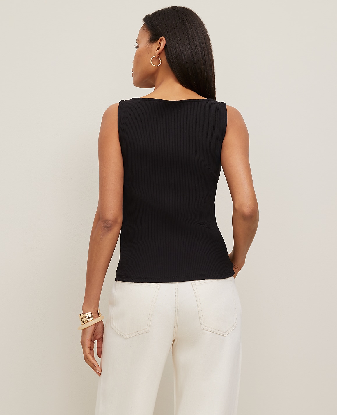 Ribbed Sleeveless Button Top