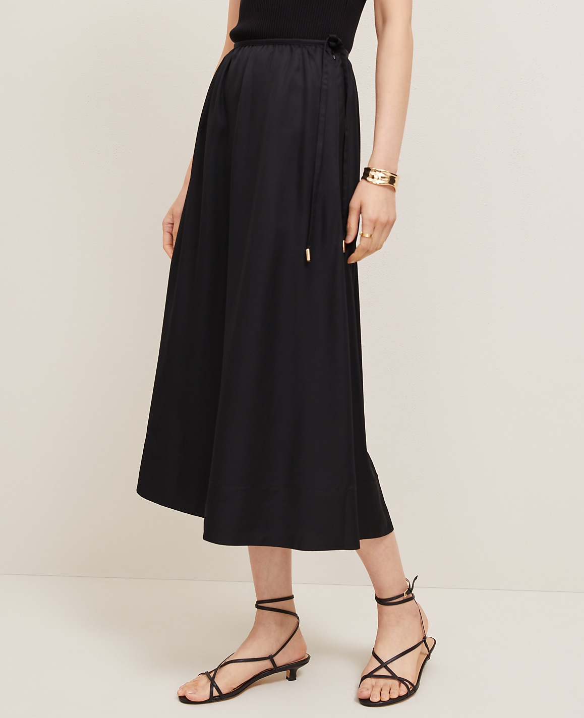 Petite Side-Tie Midi Skirt