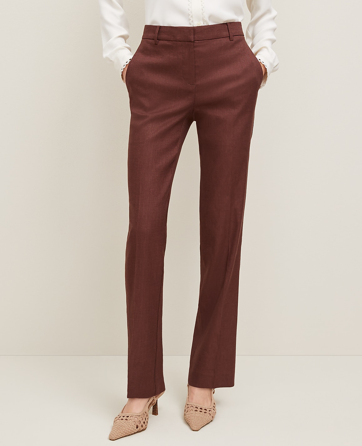 The Sophia Straight Pant in Linen Twill
