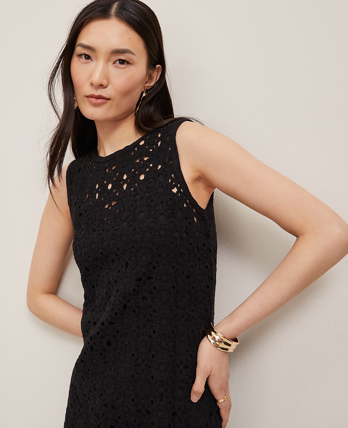 Crochet Midi Sweater Dress