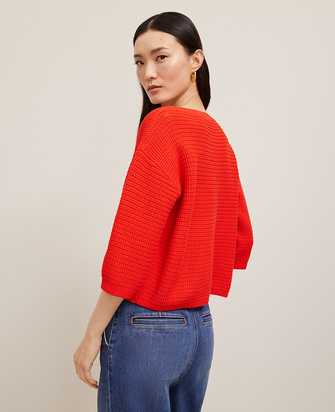Geo Stitch Boatneck Sweater