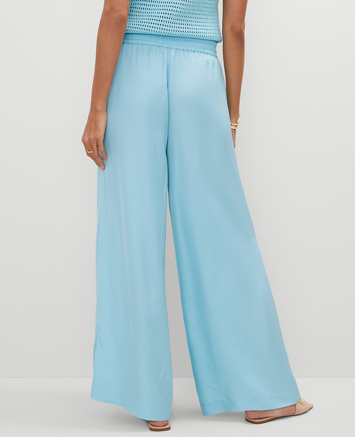 The Pull-On Wide Leg Pant in Satin
