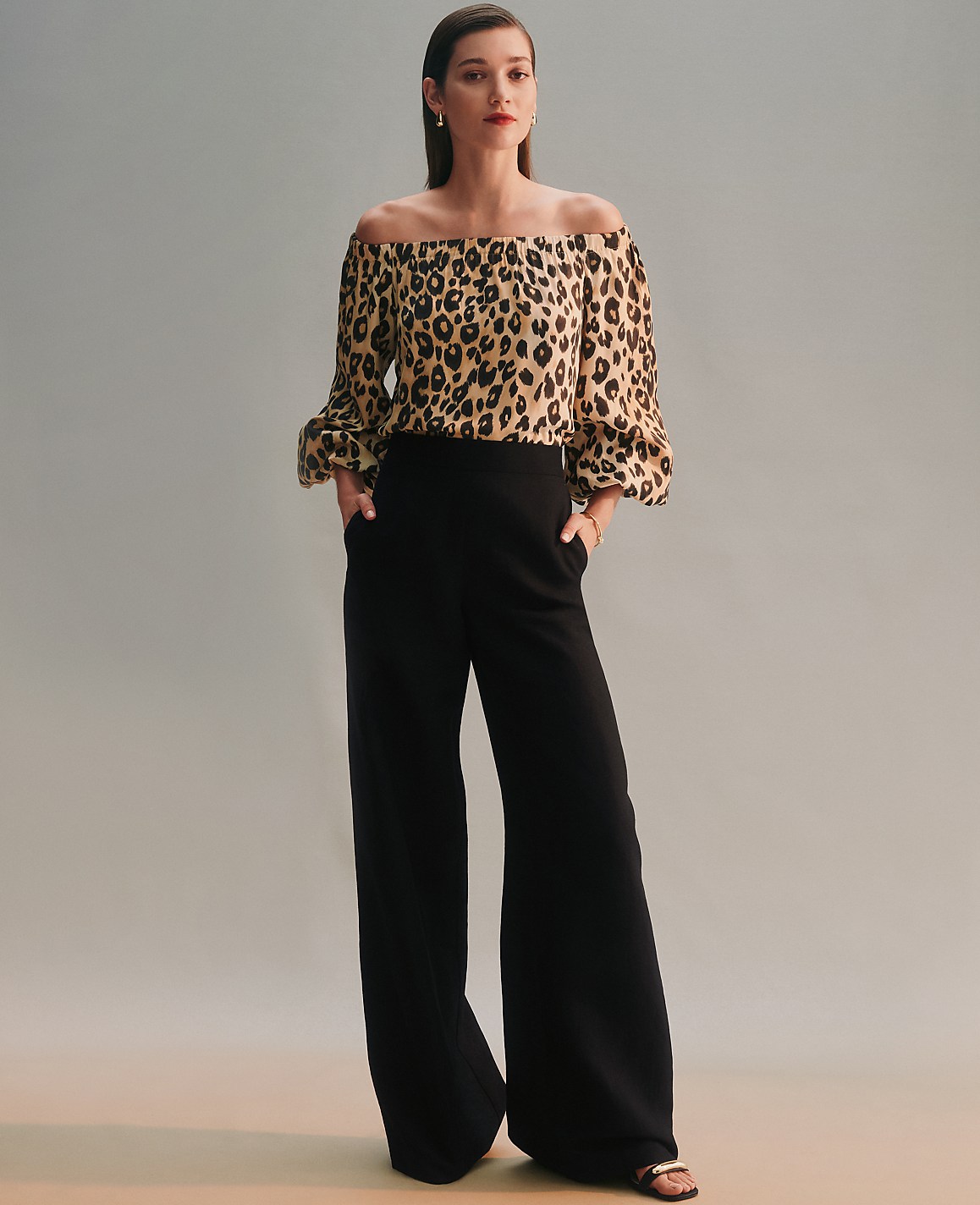 The Petite Easy Palazzo Pant in Linen Blend