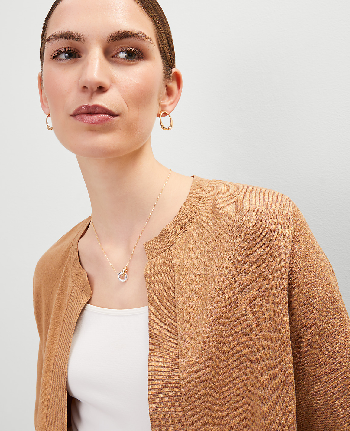 Cropped Open Cardigan