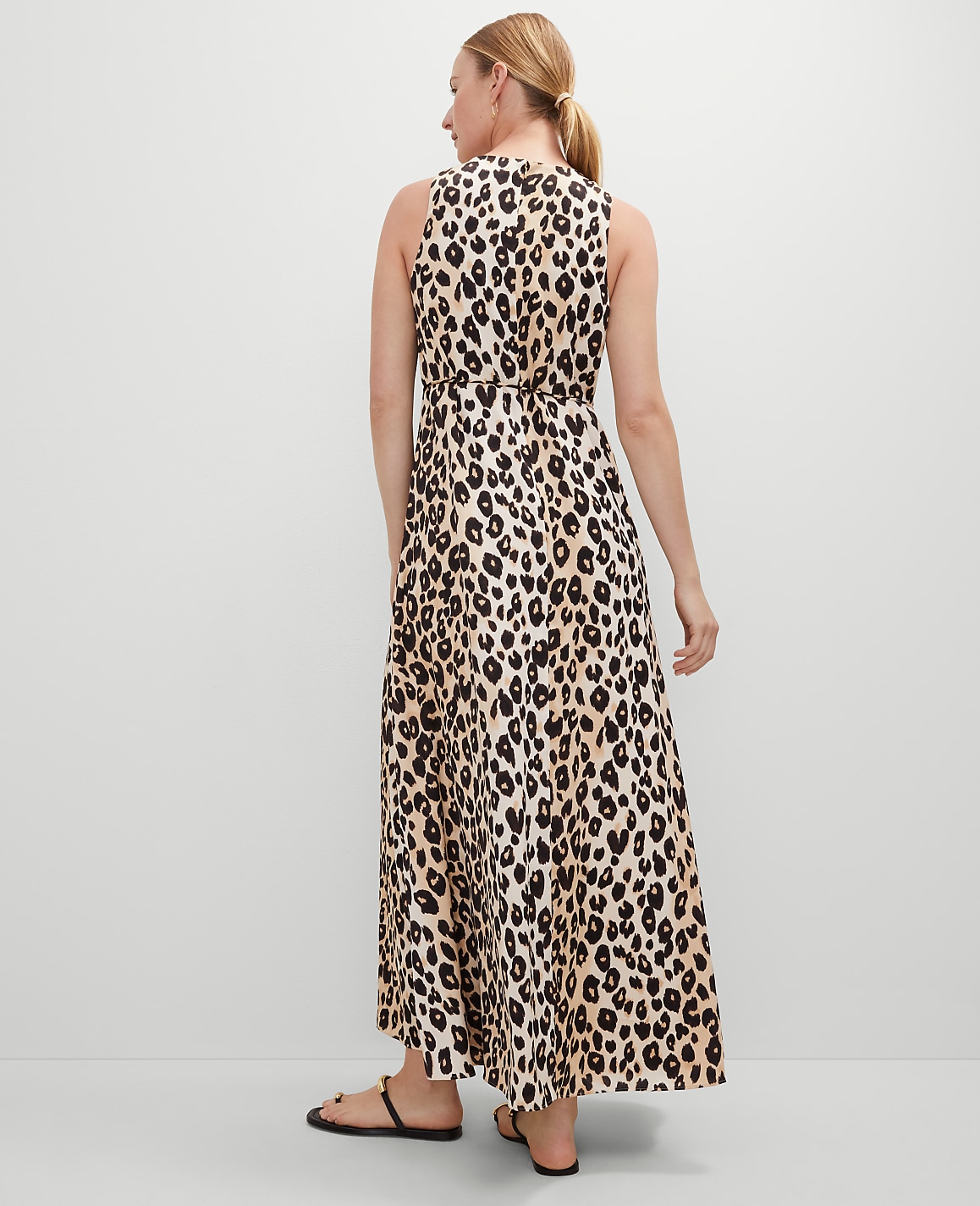 Petite Animal Print Halter Maxi Dress