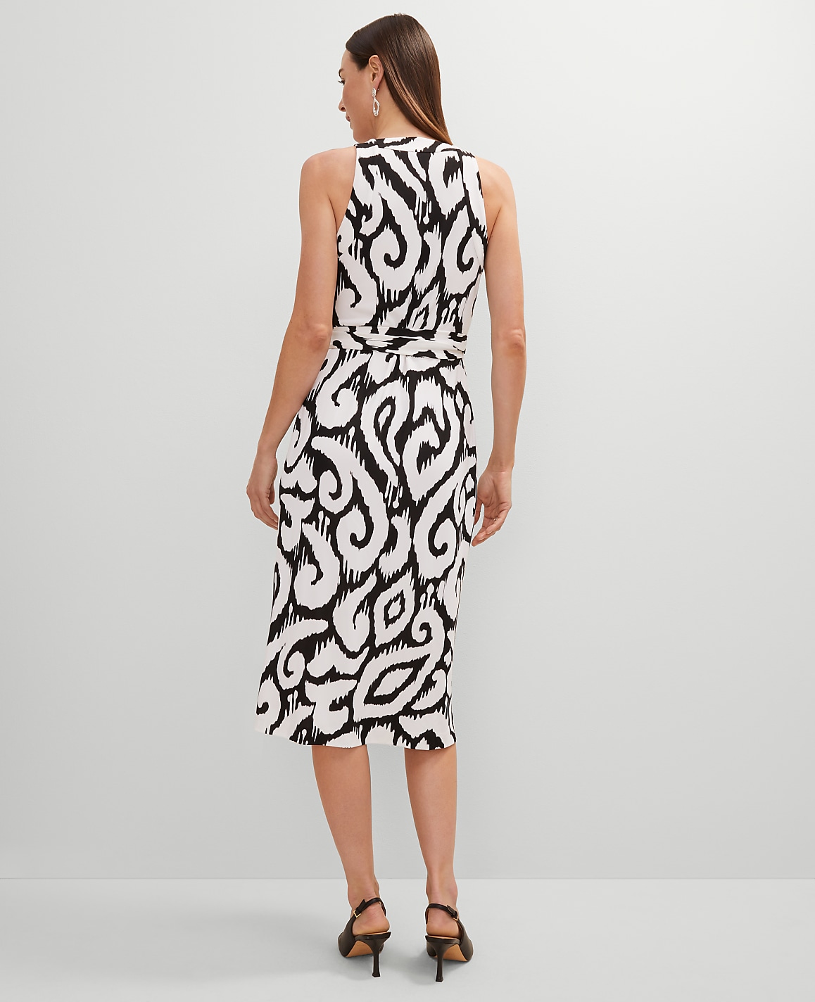 Ikat Halter Wrap Midi Dress