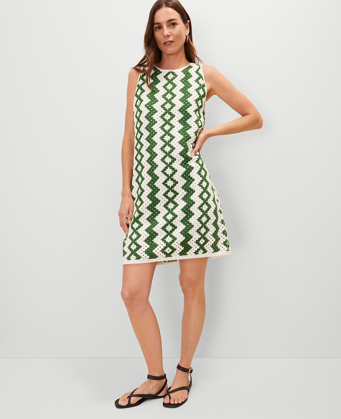 Geo Crochet Shift Dress