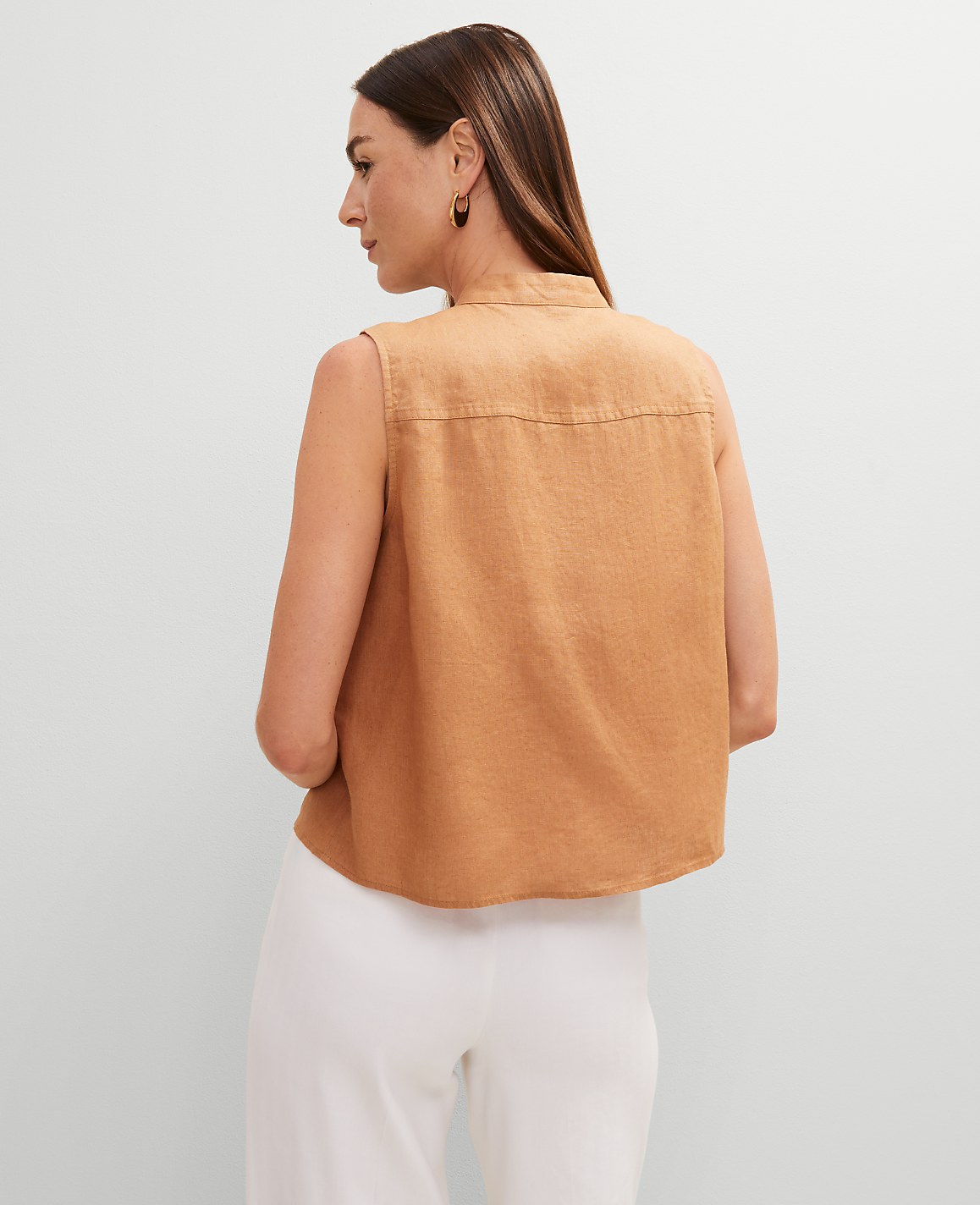 Linen Sleeveless Shirt