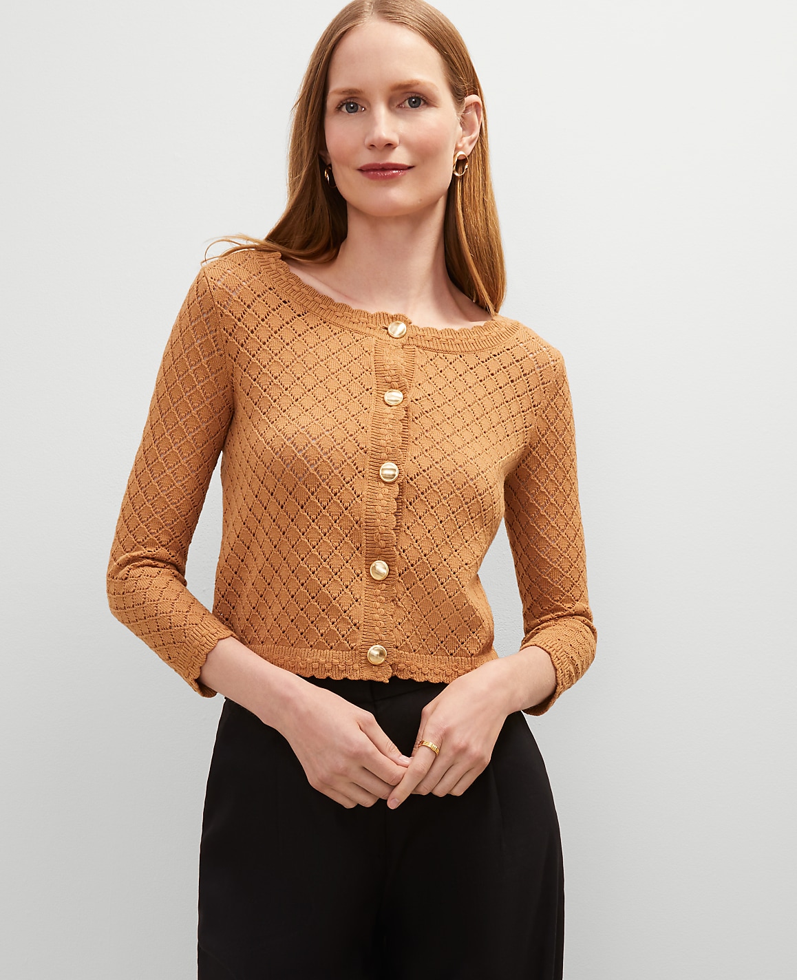 Scalloped Ballet Neck Cardigan