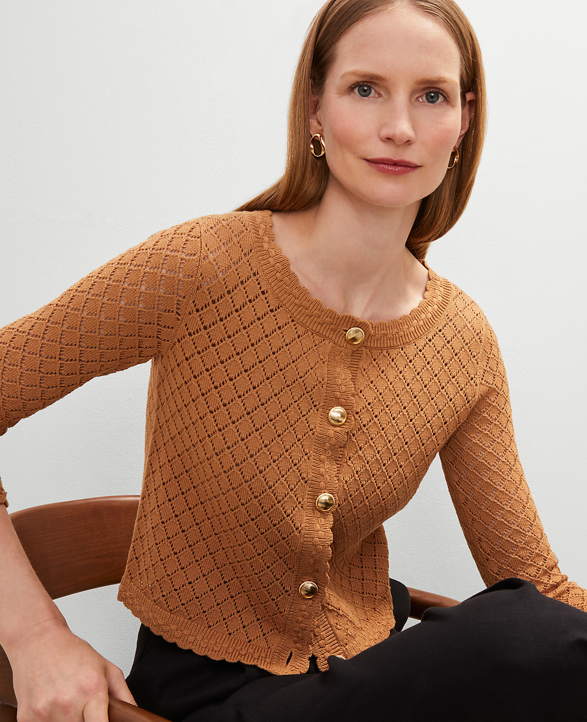 Scalloped Ballet Neck Cardigan