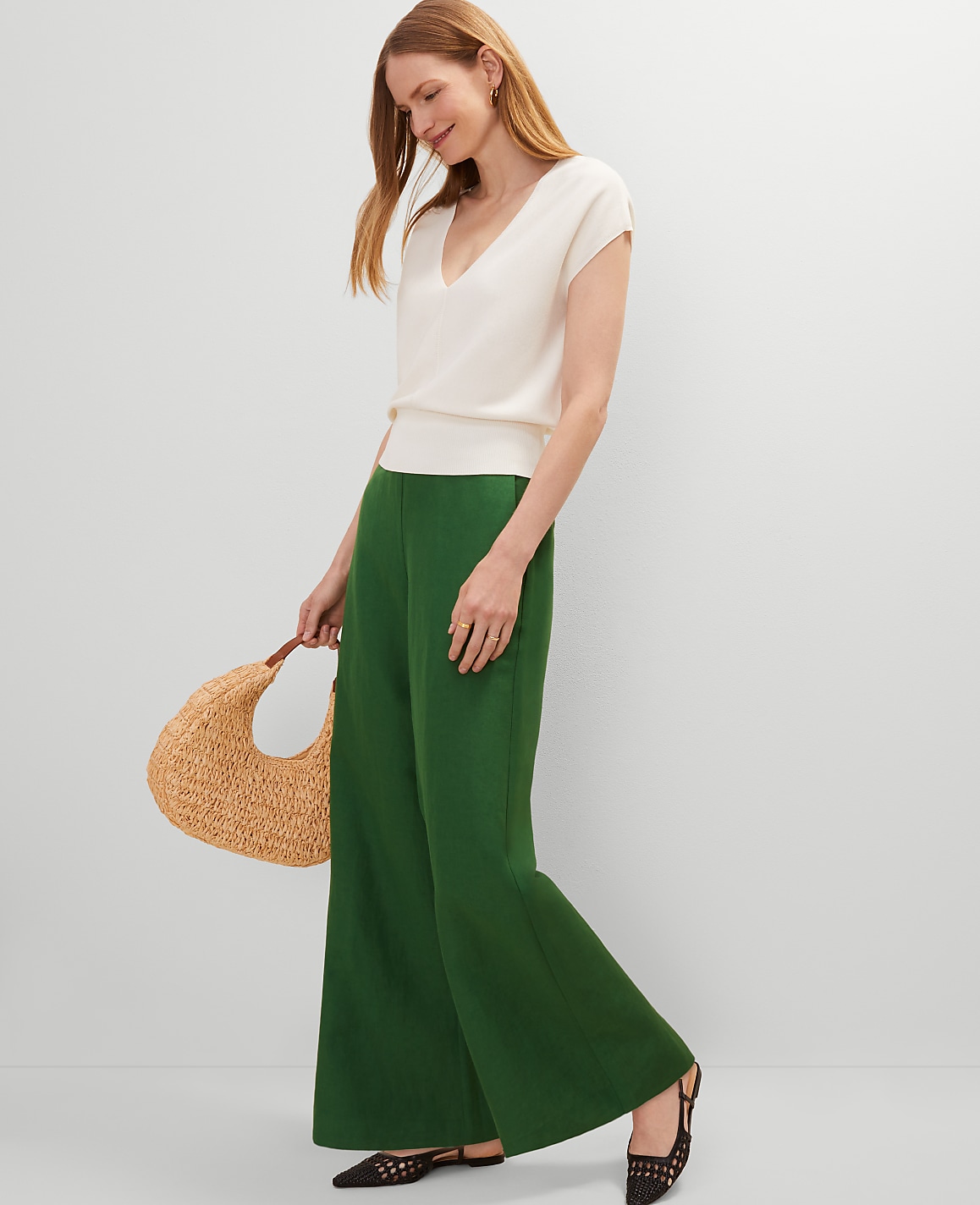 The Easy Palazzo Pant in Linen Blend