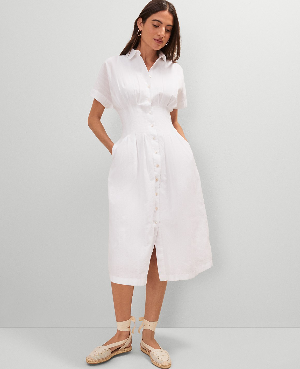 Weekend Collection Pleated Midi Shirtdress