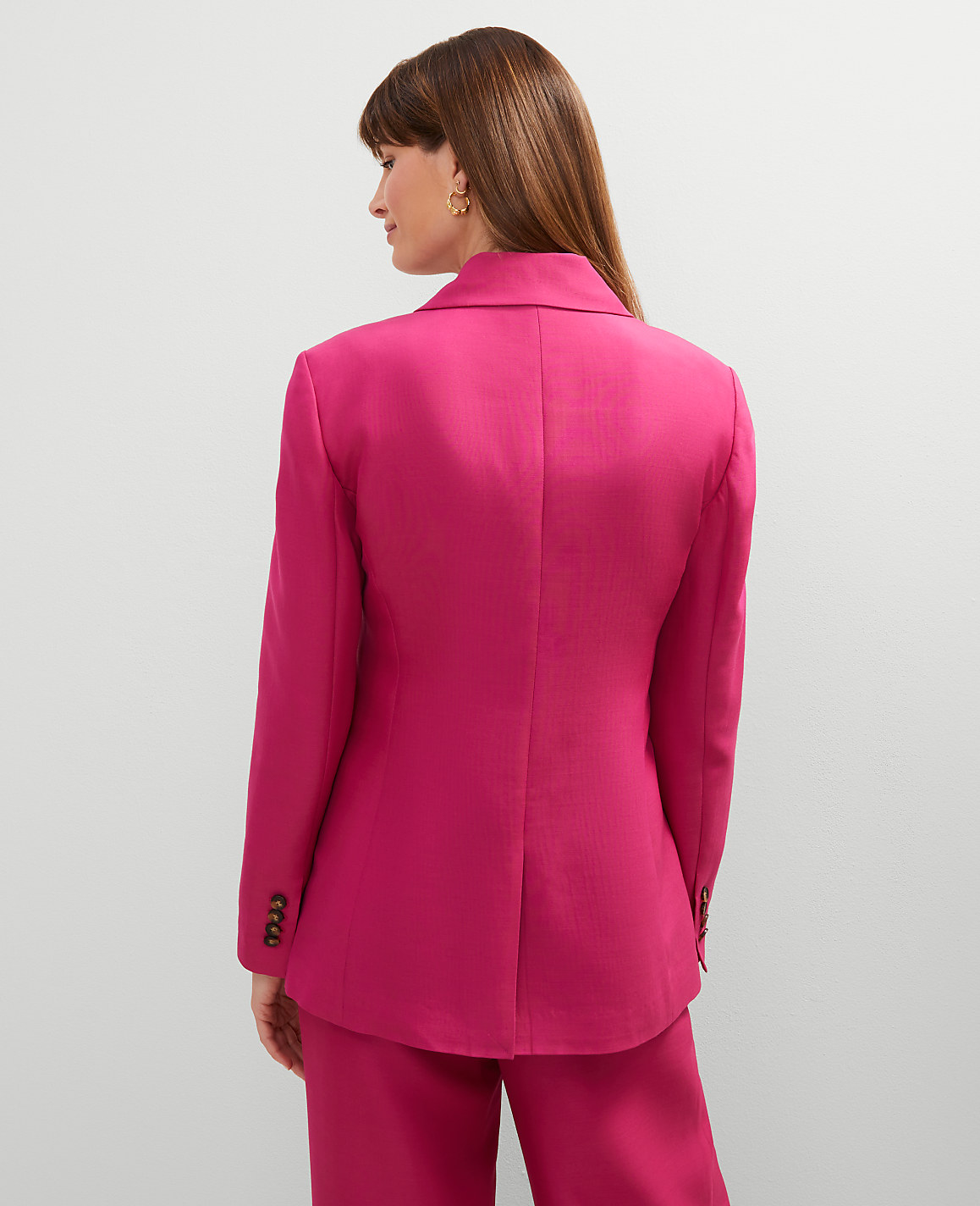 Studio Collection Single Button Fitted Long Blazer