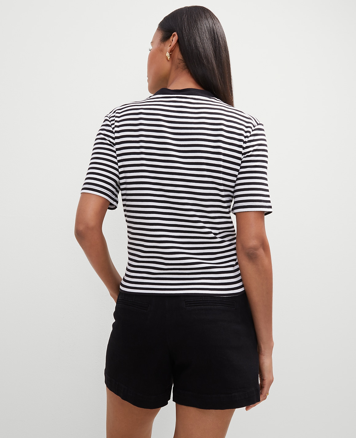 Striped Short Sleeve Cardigan
