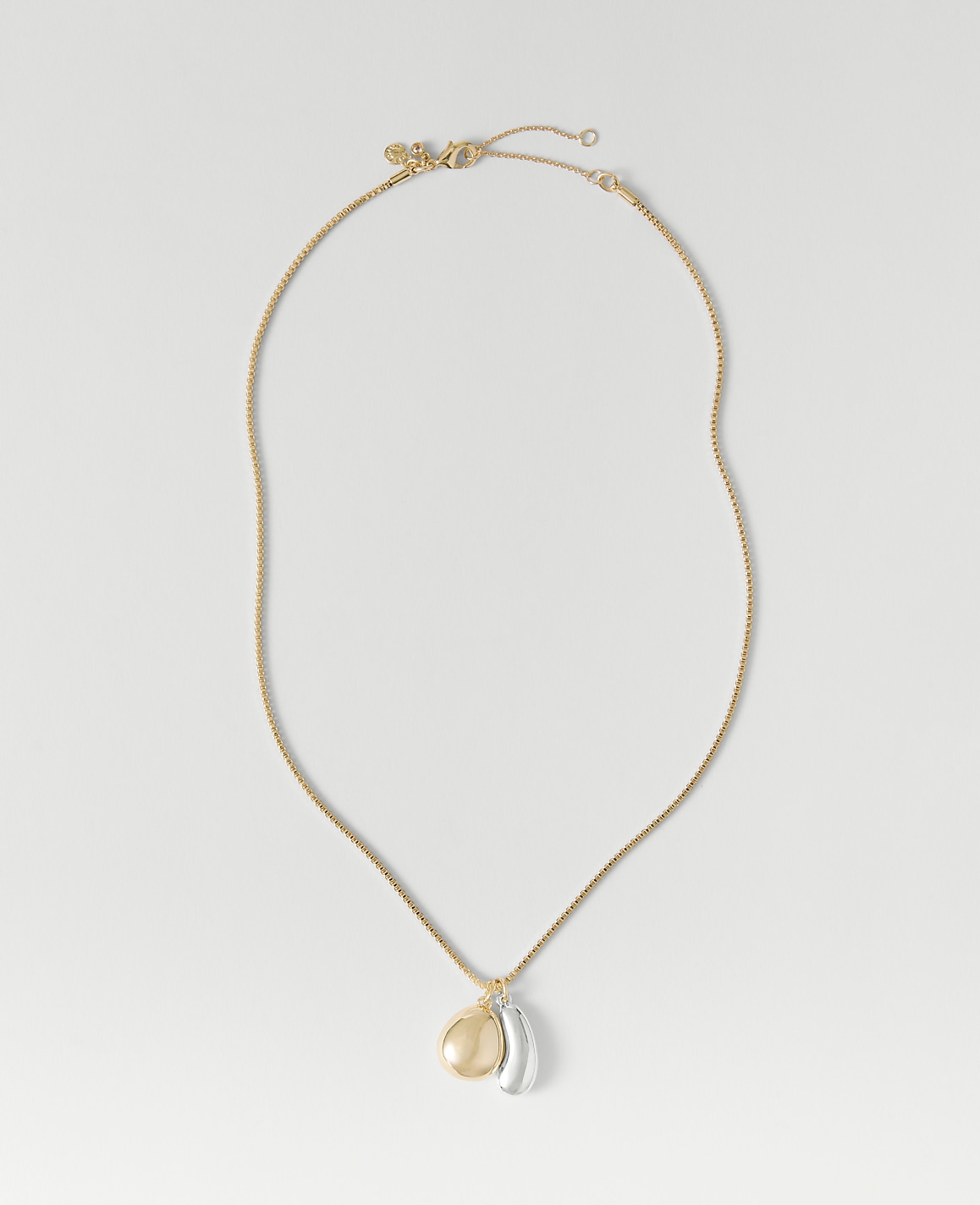 Mixed Metal Double Pendant Necklace