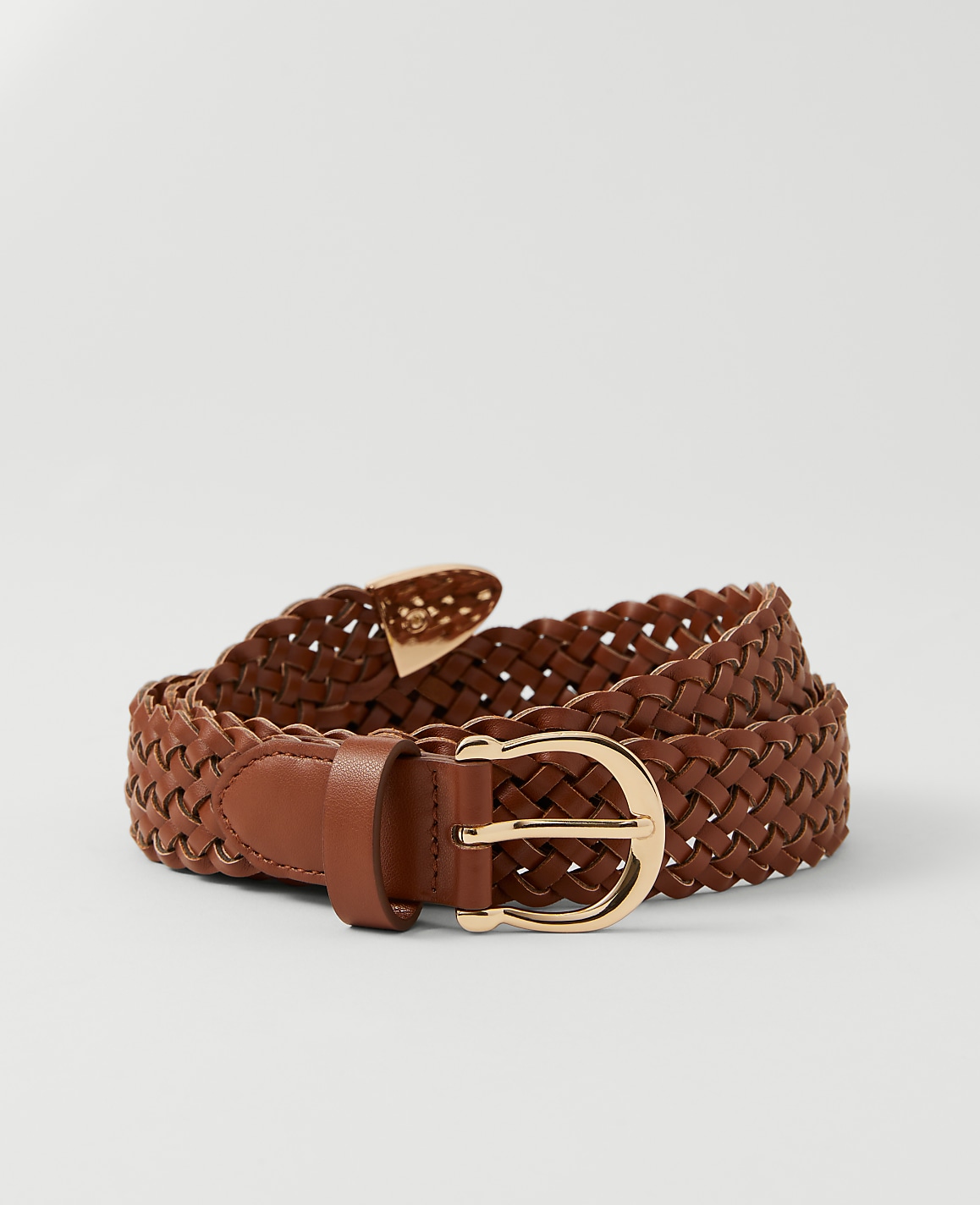 Round Buckle Braided Belt