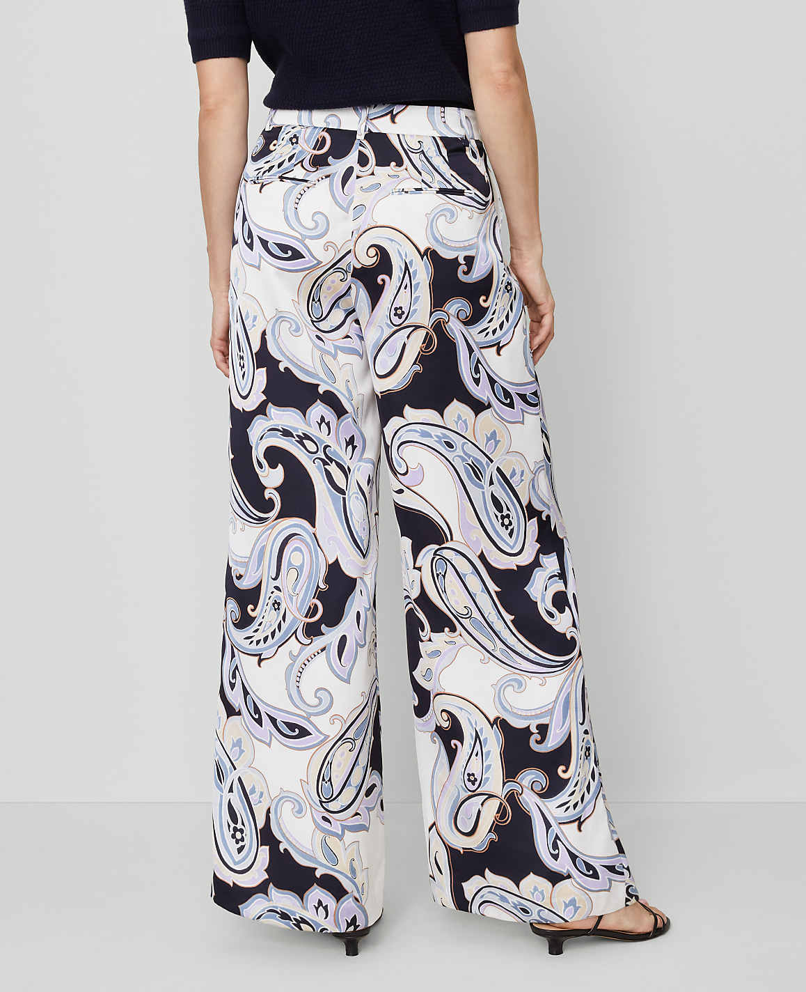 The Petite Modern Wide-Leg Trouser in Paisley Satin