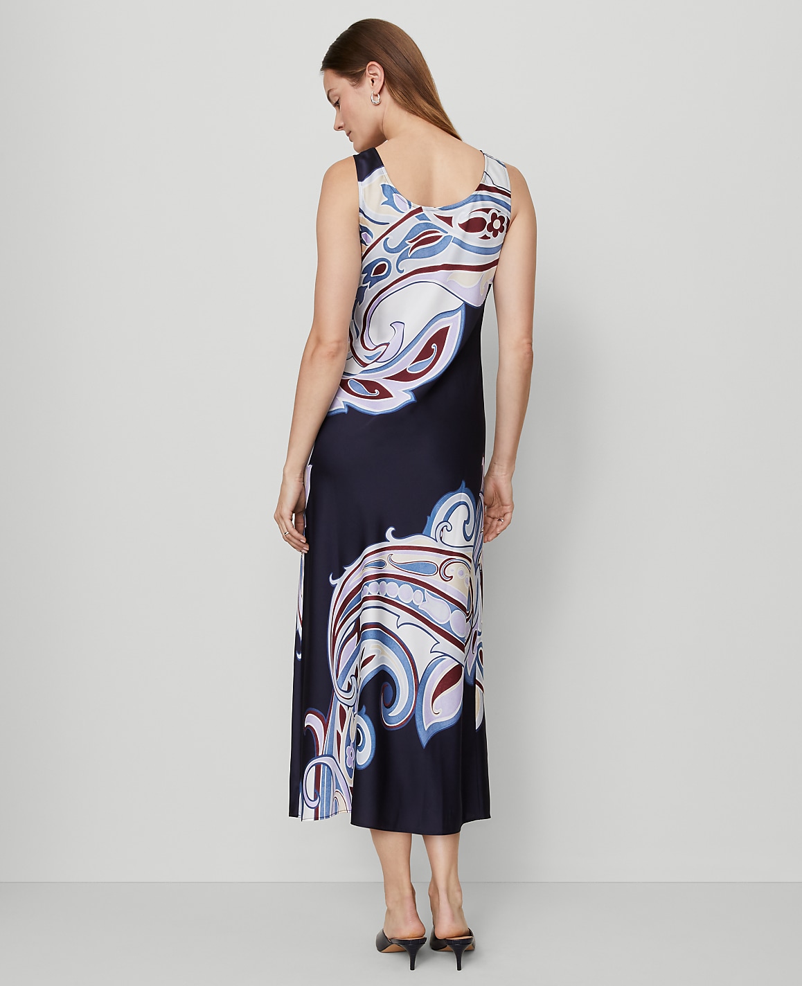 Petite Paisley Satin Slip Dress