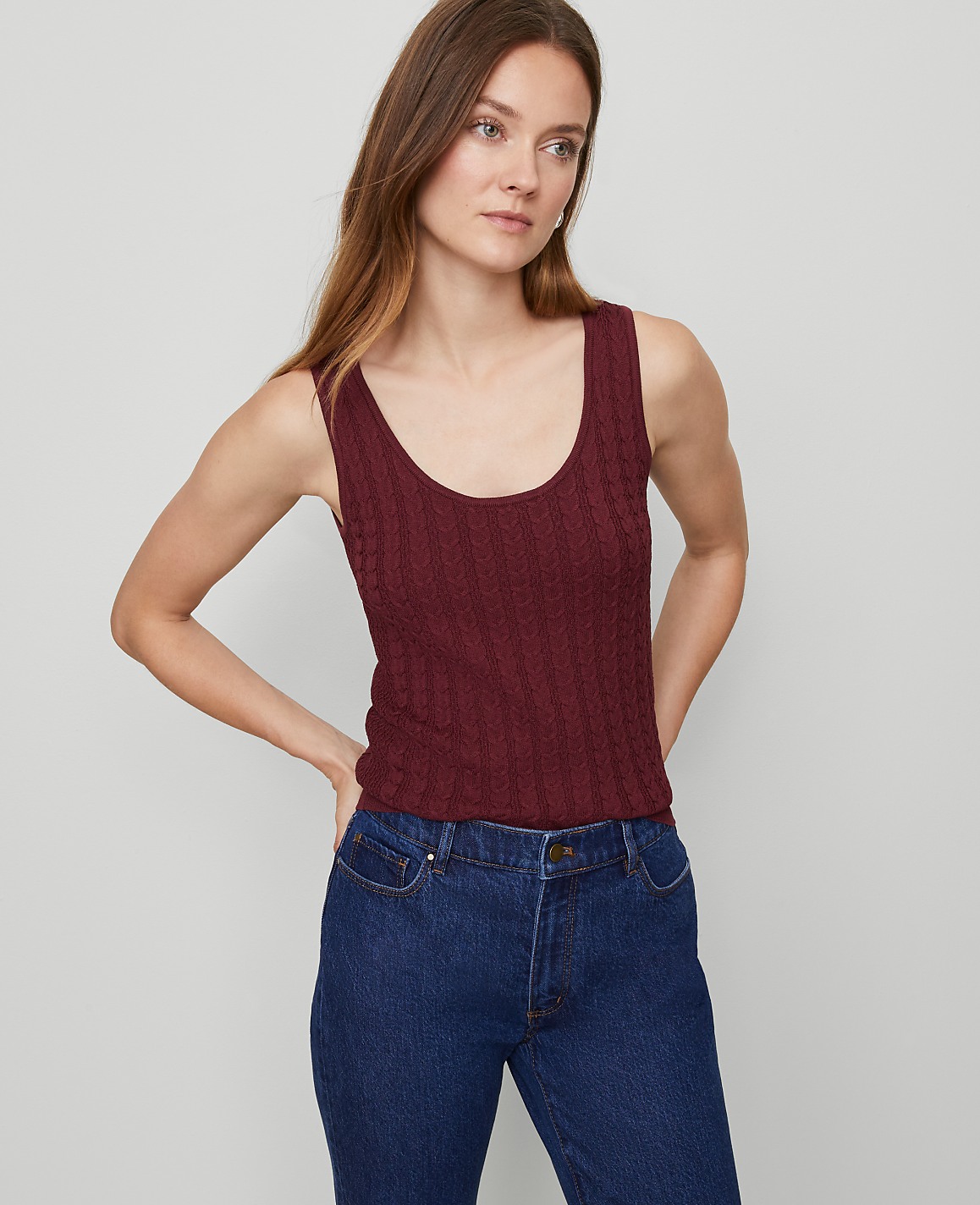 Mixed Cable Sweater Shell