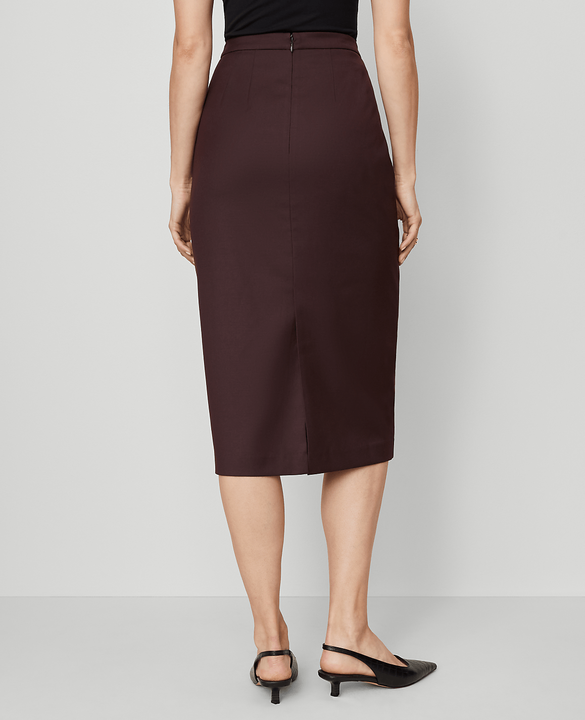 Twill Column Midi Skirt