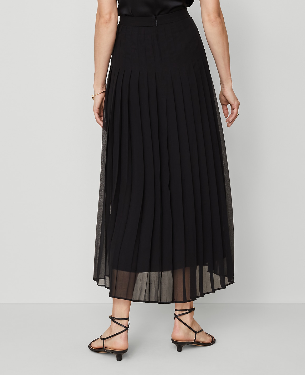 Petite Chiffon Pleated Maxi Skirt