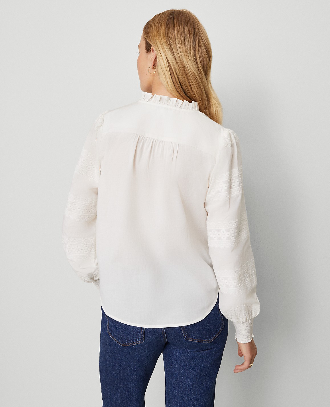 Petite Weekend Lace Trim Blouse
