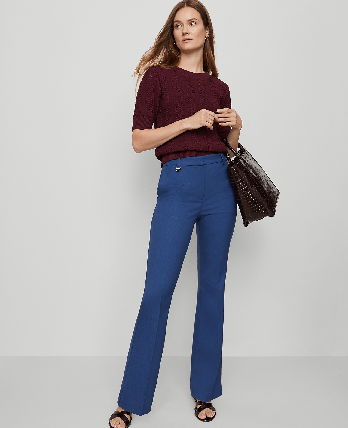 The Petite Slim Flare Trouser in Bi-Stretch
