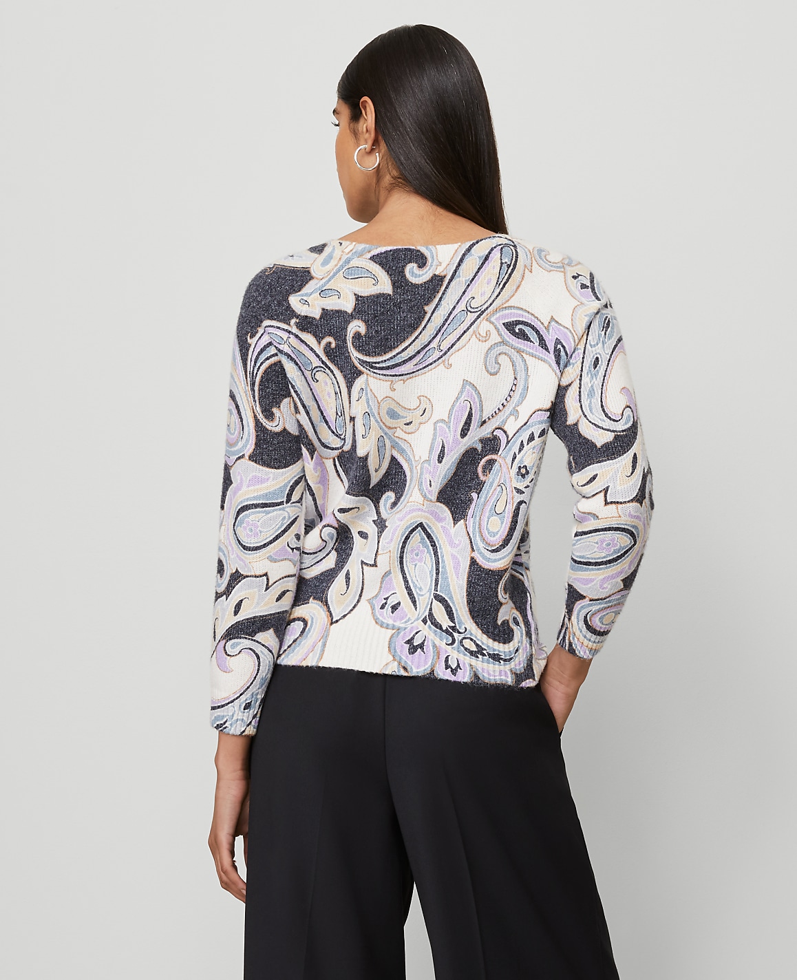 Petite Paisley Boatneck Sweater
