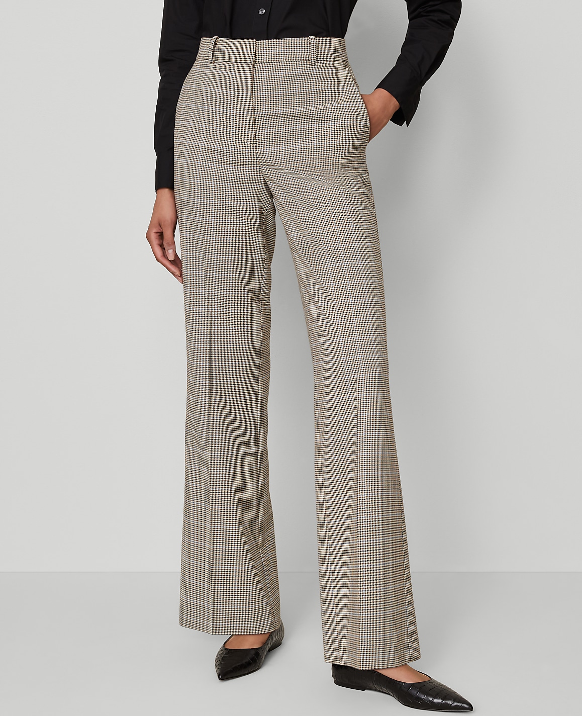 The Petite Flare Trouser in Plaid