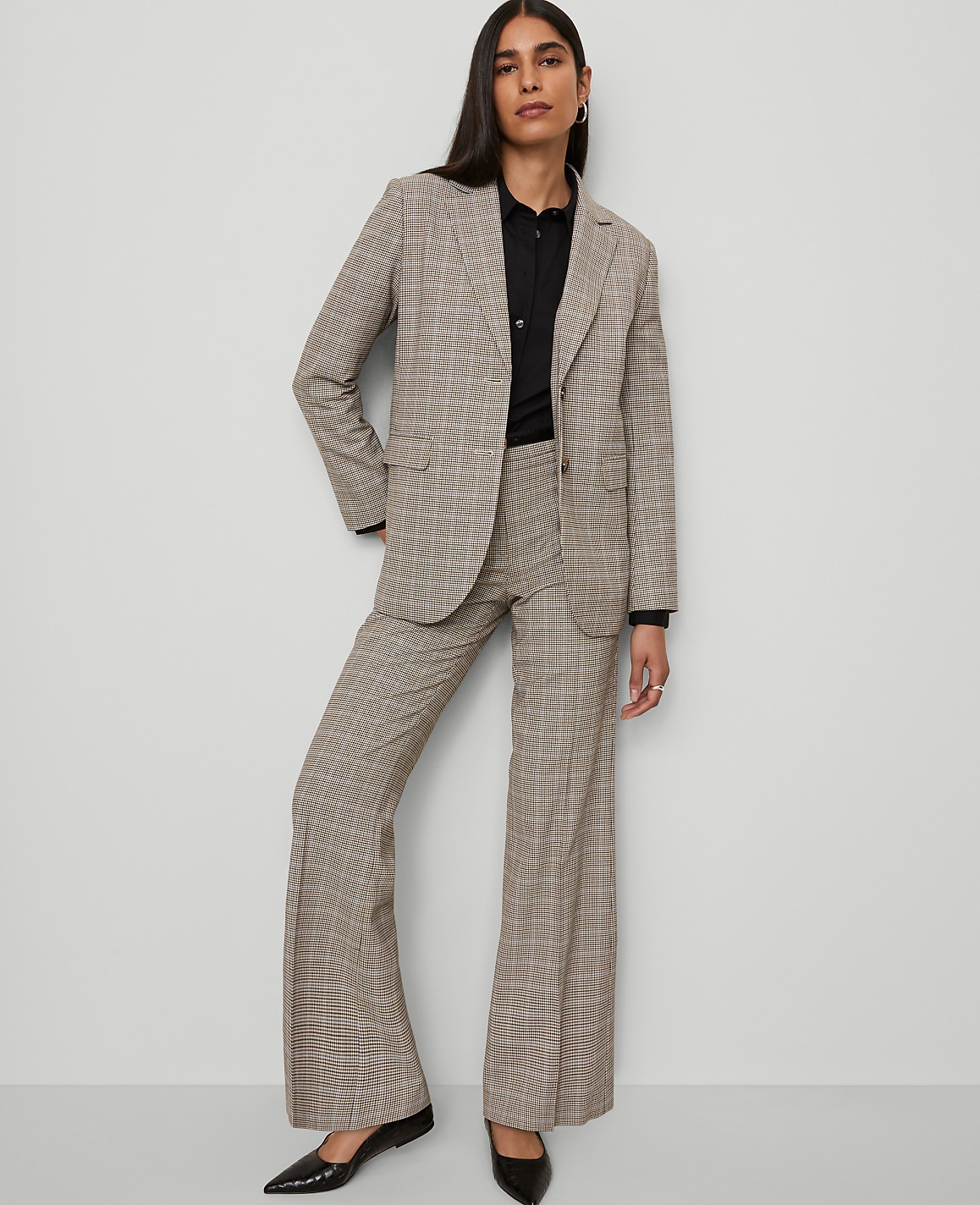 The Petite Flare Trouser in Plaid