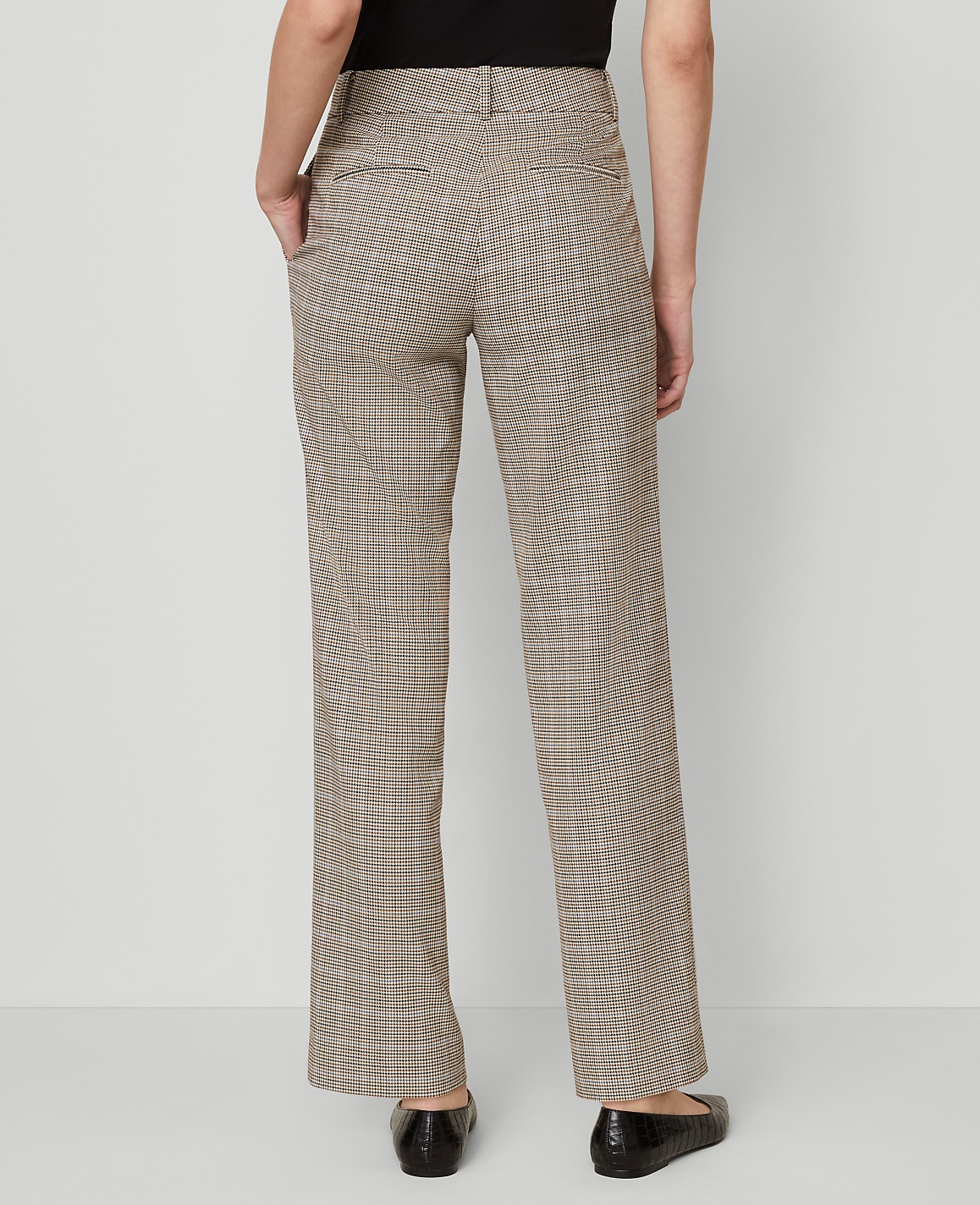 The Petite Straight Pant in Plaid