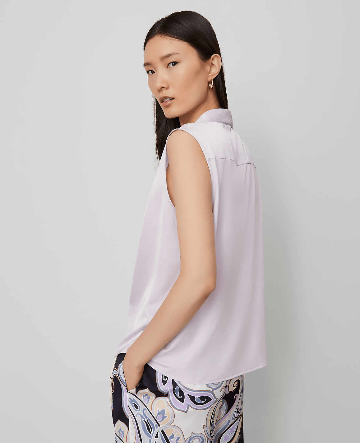 Petite Mixed Media V-Neck Top