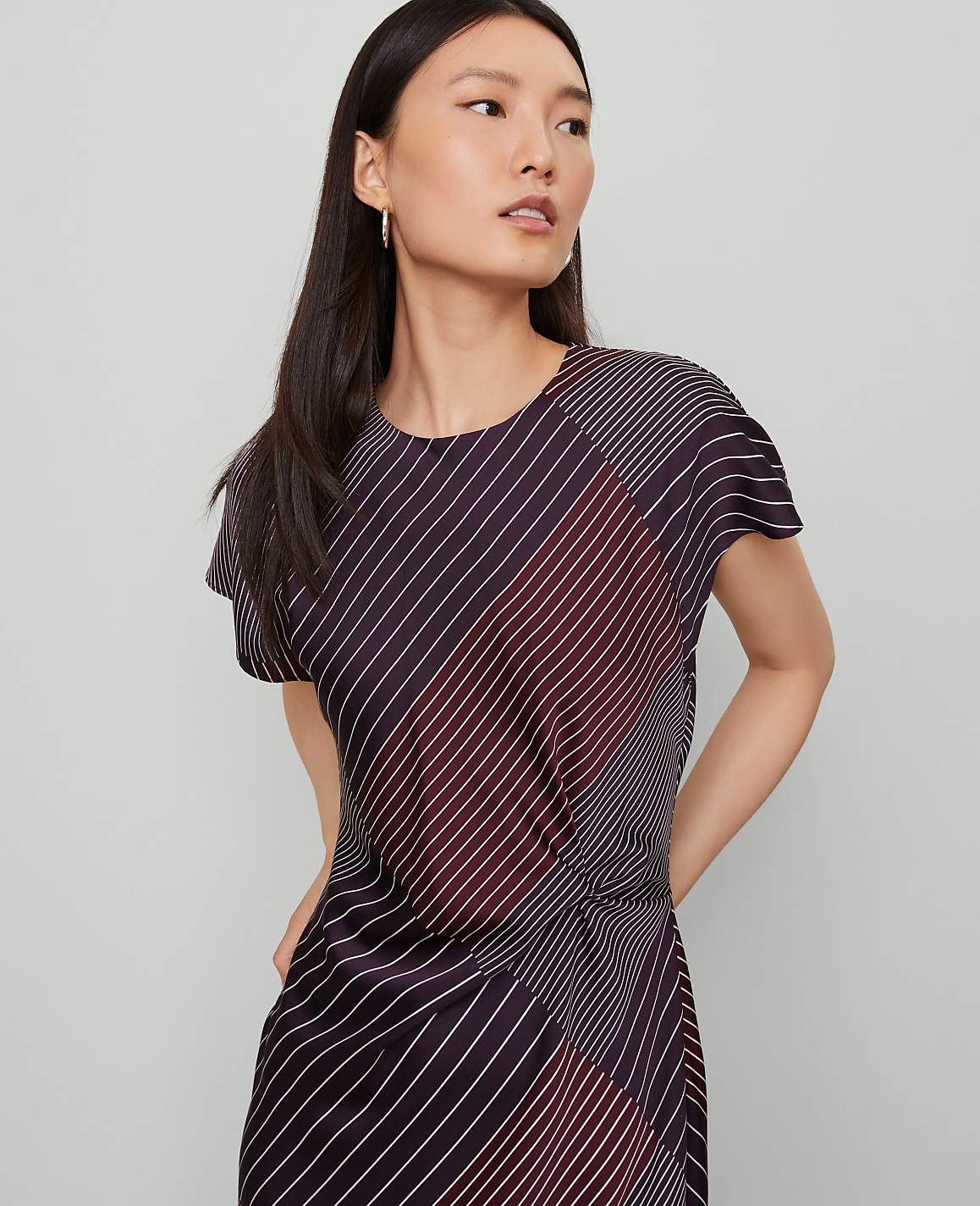 Petite Satin Twist Midi Dress