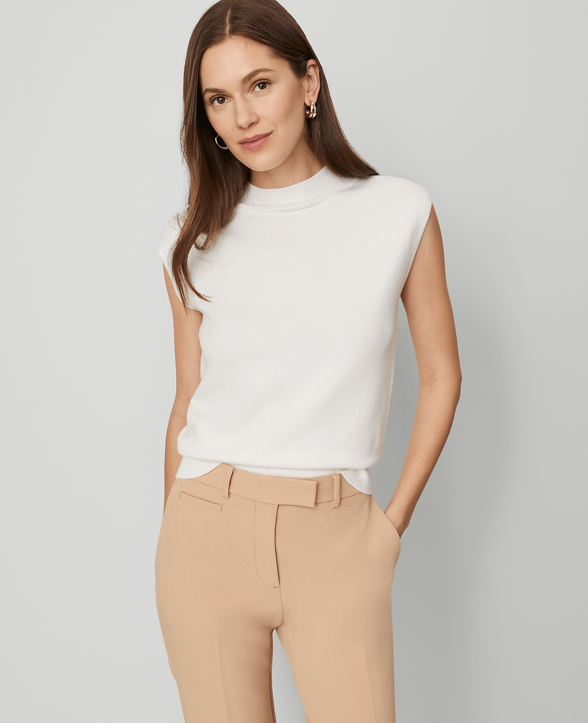 Refined Mock Neck Sweater Shell
