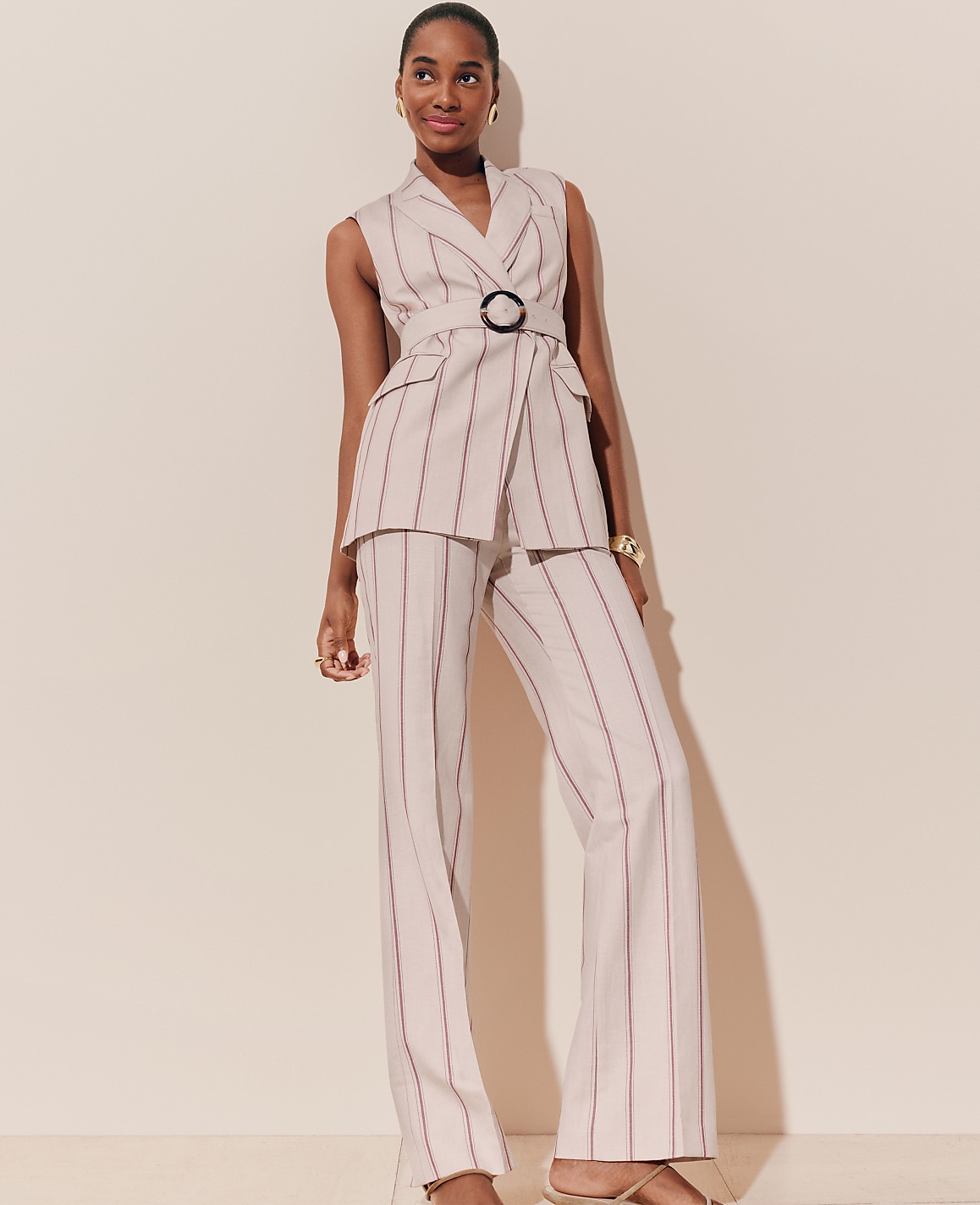 The Petite Jayne Trouser in Pinstripe
