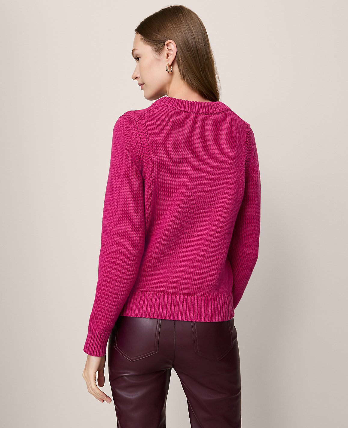 Shoulder Detail Crew Neck Sweater