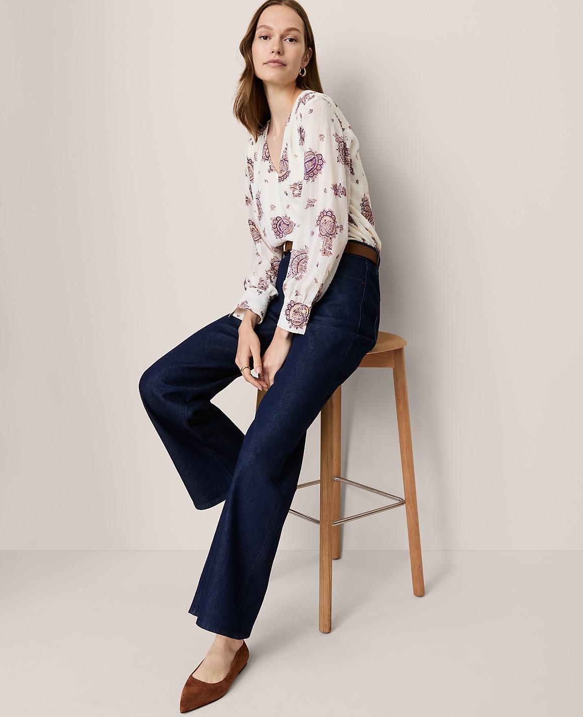 Paisley V-Neck Popover