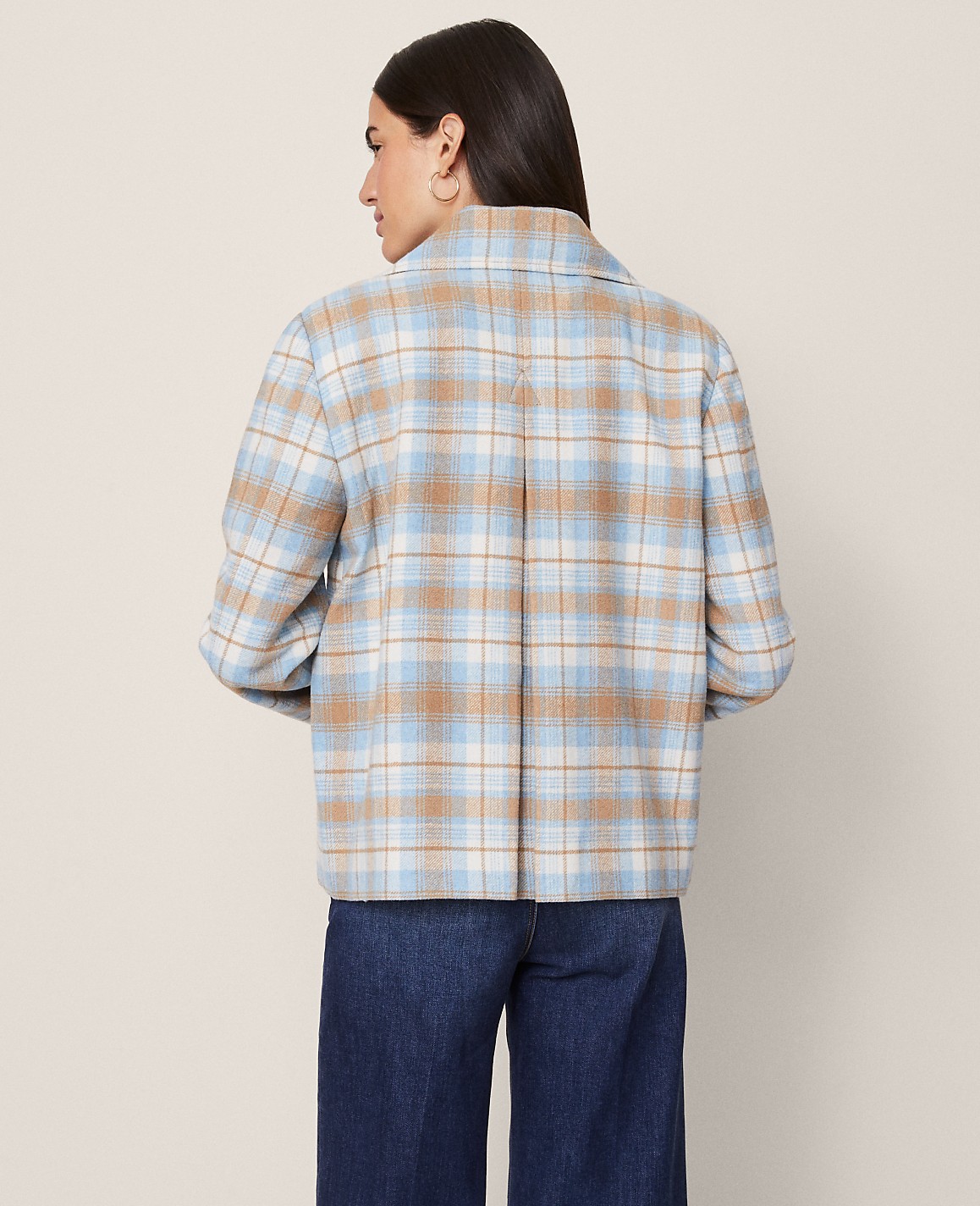 Weekend Plaid Short Trench Coat
