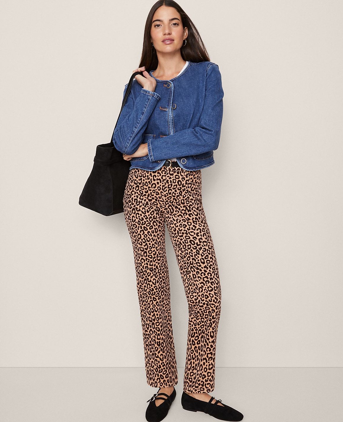 Petite Weekend High Rise Corduroy Pant in Animal Print